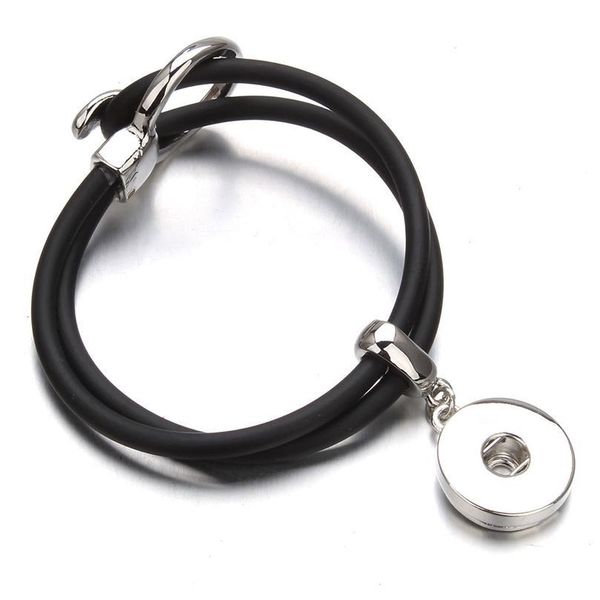 

new leather snap button bracelets creative braided brown black leather bracelet fit 18mm snap buttons bbyvfa, Golden;silver