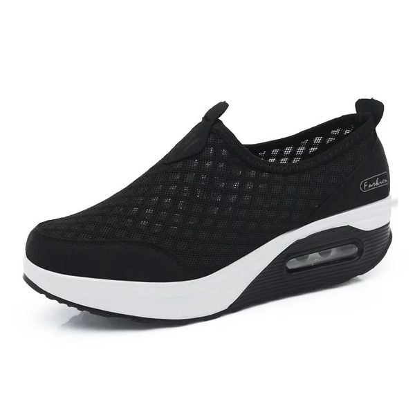 

2020 spring summer fashion sneakers women mesh shoes sweet ladies casual height increasing shoes soft breathable a2290 #3f8a, Black
