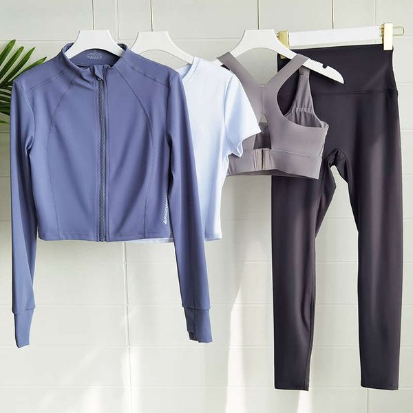 

vipyoga clothing autumn and winter outdoor temperament xianqi morning running long exercise fitness suit for women, Gray