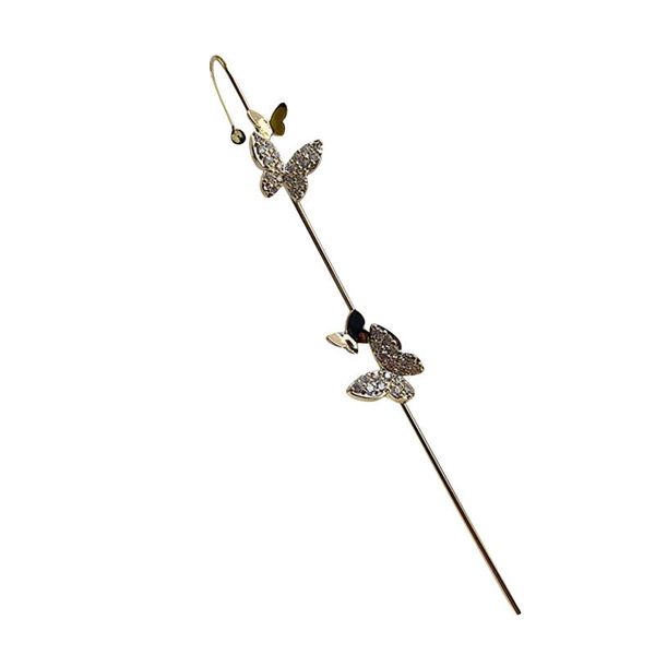 

stud 2021 stylish litter butterflies korean style women earrings shiny piercing surrounds auricle-style line earring for ladies 1130, Golden;silver