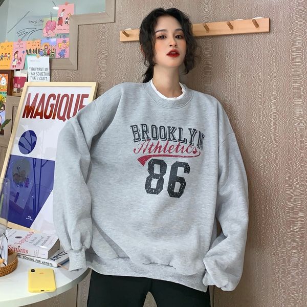 

rgtyy 2020 тонкой шея шея поддельные из двух частей свободно корейское печатное письмо раунд 2020 женщин тонкого женских средней длиной свит, Black