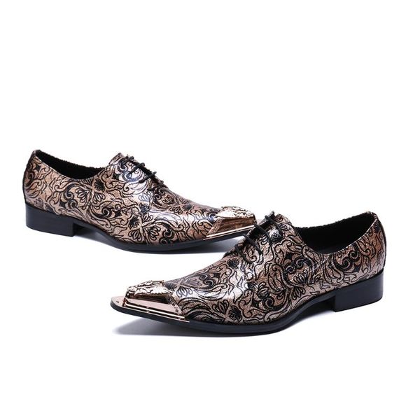 

christia bella new plus size leopard print leather men business shoes lace up pointed toe formal prom wedding men designer shoes, Black