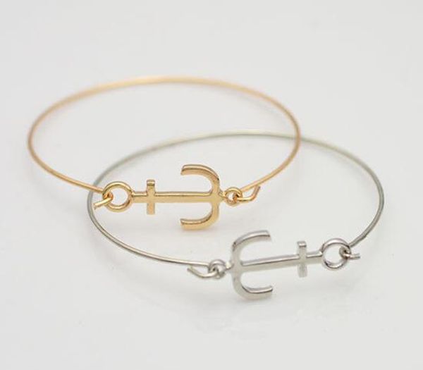

gold plated charms anchor bracelet gift charm bracelets, Golden;silver
