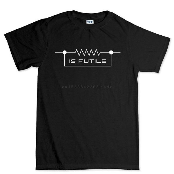 

quality men printing short sleeve resistance is futile funny electrician sparky resistor hoodie designers t shirts sweatshirt