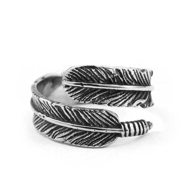 

cluster rings feather ring stainless steel japan unique jewelry, Golden;silver