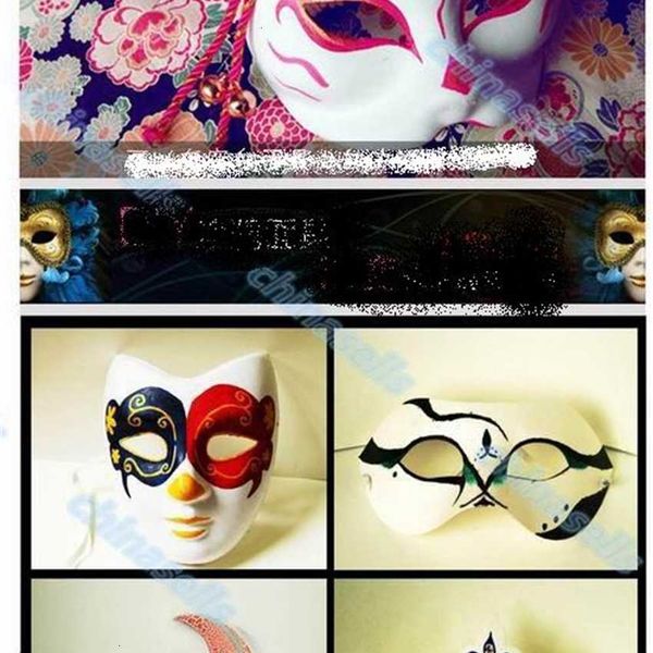 

ship diy hand painted halloween white face crown butterfly blank paper masquerade cosplay mask kid draw party masks props