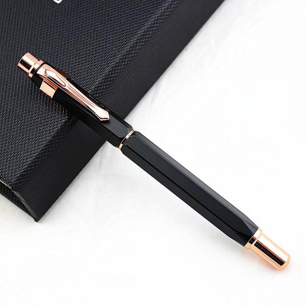 

wing sung 095 fountain pen hexagon black metal ink pen bronze clip f nib stationery office school supplies