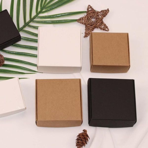 

50 100pc craft kraft paper box packaging box wedding party small gift candy jewelry package boxes for handmade soap storage wrap h bbyskj