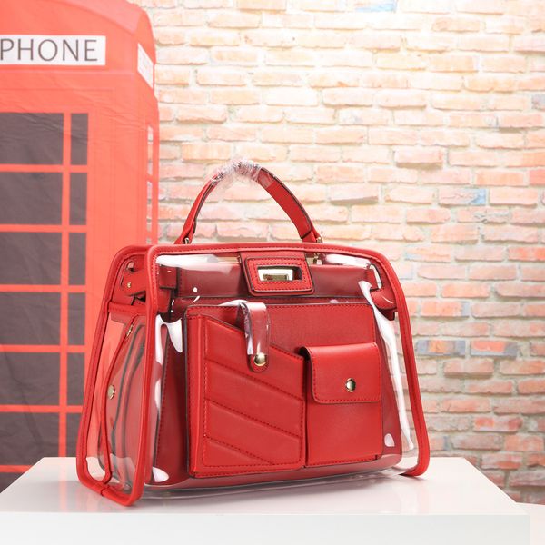 

2020 pu women's portable straddle transparent mother fashion personality bag
