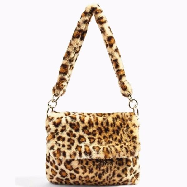 

cross body leopard crossbody bag faux far shoulder for women fashion large capacity messenger female designer soft winter