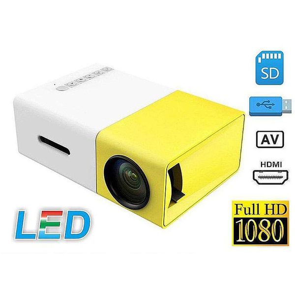 

yg300 mini projector led projector 400-600lm 1080p video 320 x 240 audio hdmi usb mini yg-300 proyector home theater media player beamer