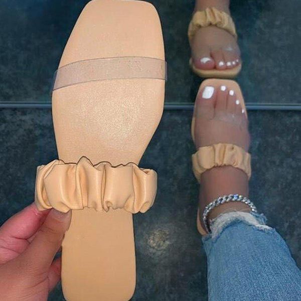 

sandals 2021 women flat summer corrugated edge high-quality flip-flops simple beach 35-43 sandalias mujer, Black