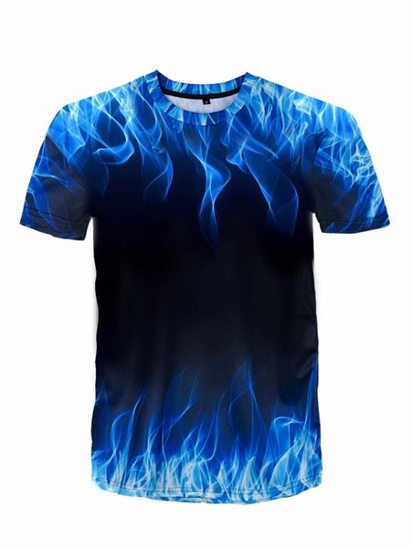 

men 3d fire print tee i8cn#, White;black