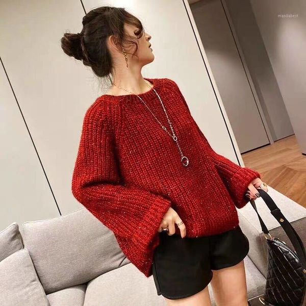 

women 2021 autumn winter new cashmere sweater female o-neck long sleeve thick pullover ladies warm soft knitted sweaters s8881, White;black