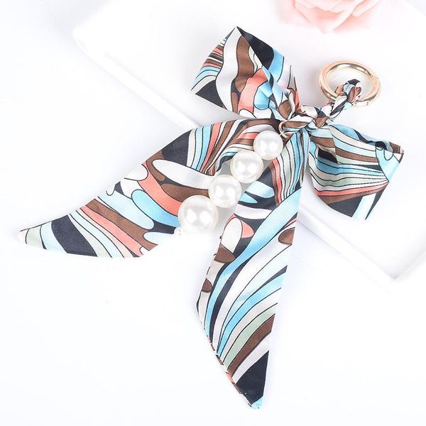 

fashion cloth bow knot key chain chiffon tassel key ring for lady bag ornaments creative fashion charm keychain holder eh3557 h bbykze, Slivery;golden