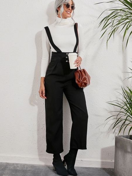 

fake button overall jumpsuit without tee q8yc#, White