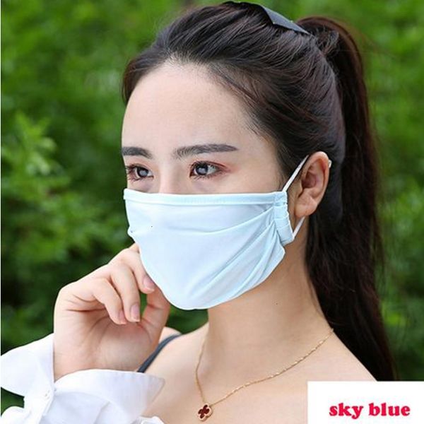 

ice silk summer sunscreen dustproof ladies anti-haze reusable face mask yya73