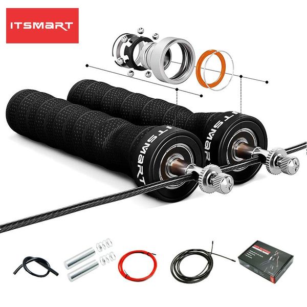 

jump ropes professional rope skip speed weighted with extra cable ball bearings anti-slip handle for double unders