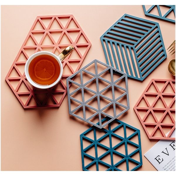 

pad stand mug cup mat heat insulated bowl placemat deskeco friendly 1pcs chic sile coaster cup hexagon mats f bbysxk