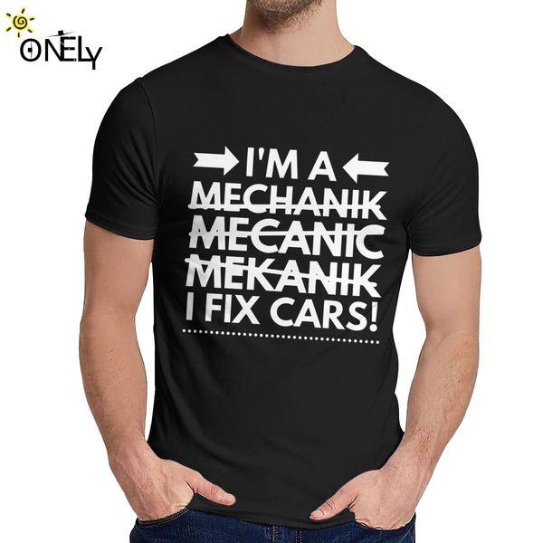 

спорт мальчик te shirt я механик я фиксирую автомобили 100% хлопок 2019 нового прибытия круглого воротник ретро la camiseta