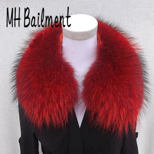 

scarves 2021 for women real raccoon fur collar coat 100% natural shawl winter warm solid scarf c#47, Blue;gray