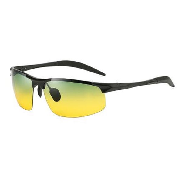 

2021 new driving men 3 colors metal frame black/gold/silver half-frame polarized sunglasses hjch, White;black