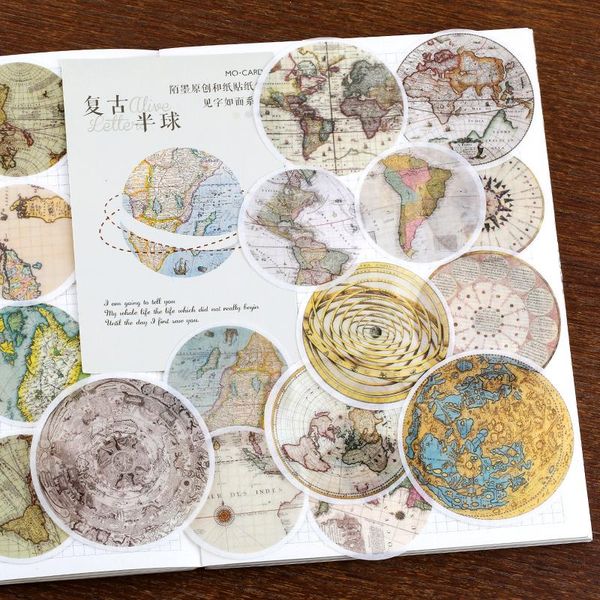 

40шт лот ретро фотоальбом стикеры журнал scrapbooking декоративные коллаж альбом gift герметизация канцелярские наклейки wmtckz bdesybag