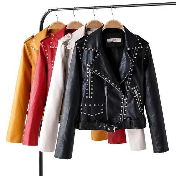 

gothic black leather jacket women skin faux leather long sleeve biker woman casual jackets and coats chaquetas cuero mujer 20201