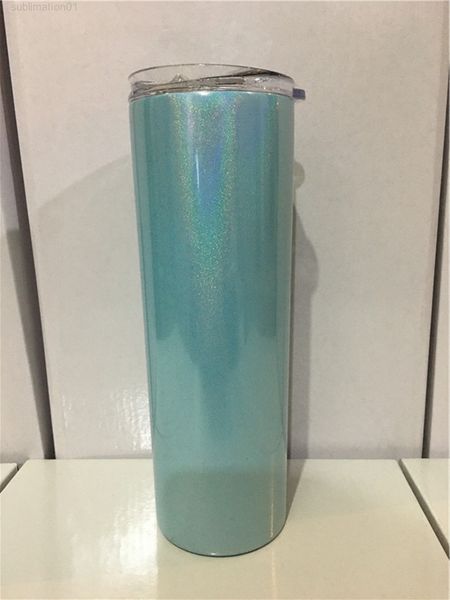 

2019 new 20oz rainbow paint stainless steel skinny tumbler vacuum insulated straight cup beer coffee mug wine glasses with lids straws a05