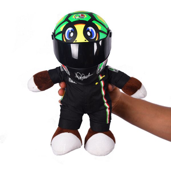 

motorcycle helmet racing bear doll toys wear a small helmet doll decoration gift for motorcycle lover y200723