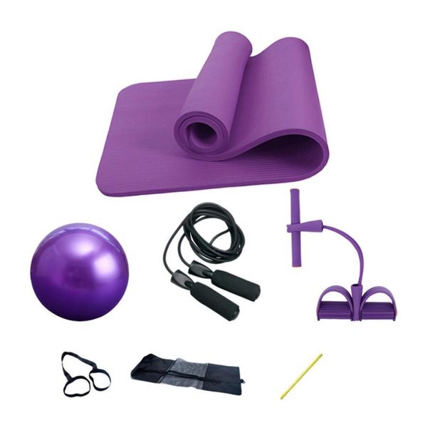 Fitness Gym Tube Widerstand Yoga-Matte Latex Pedal Exerciser Sit-up Zugseil Expander Gummibänder Yoga-Ausrüstung 4 Satz Ball Pilates-Gurt