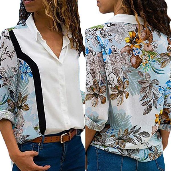 

women long sleeve floral print chiffon shirt blouses women shirts elegant fashion shirt lady pretty blouse1, White