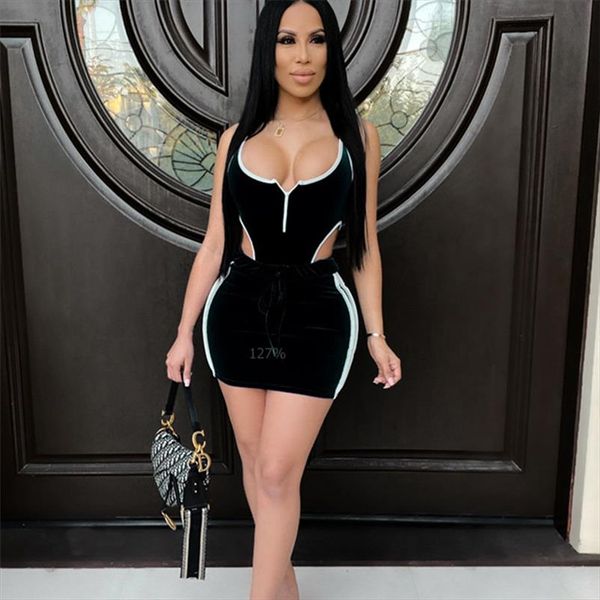 

women sweatwear tracksuit set 2pcs cold waist sleeveless bodycon bodysuit shorts 2020 summer trend suit dropshipping, Gray