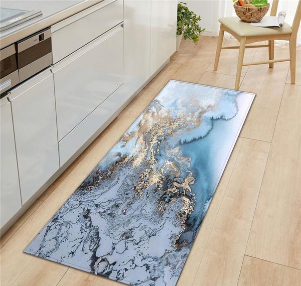 

black white marble printed entrance doormat long floor mats carpets for living room kitchen bathroom rugs tapet jllhai sport777