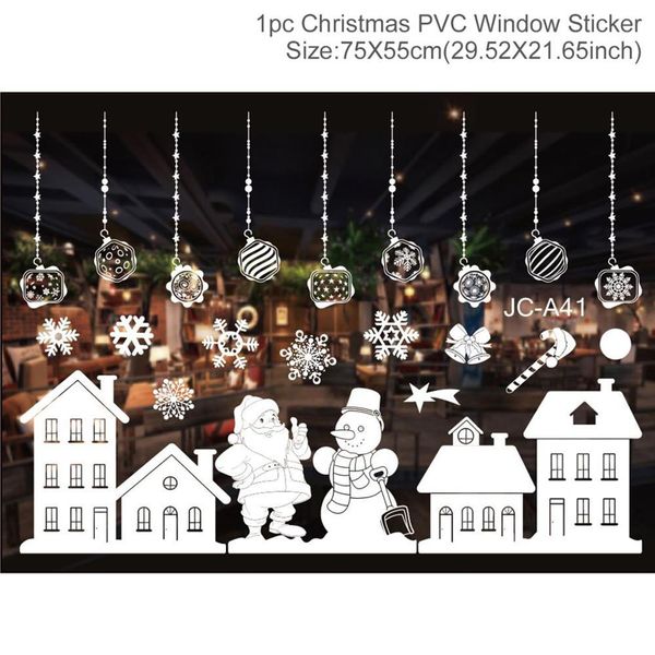 

merry christmas wall stickers window glass stickers christmas decorations for home 2020 christmas ornaments xmas new year 2021 wmtbts