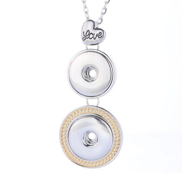 

boom life fashion snap buttons jewelry pendant necklace with charm chain necklace fit 18/20mm snaps necklace jewel bbyygw, Silver