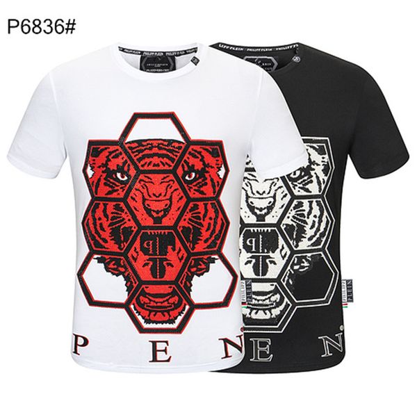 22ss new Phillip Plain Men designer PP Skull Diamond t shirt Manica corta Dollaro Orso bruno Marca O-Collo Teschi di alta qualità TShirt p817