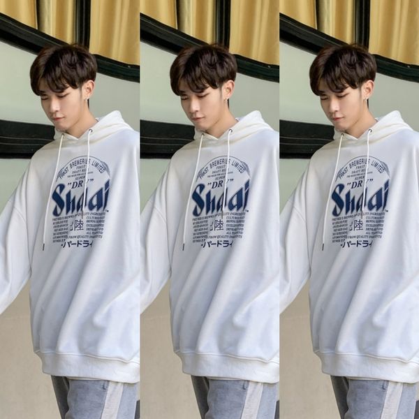 

aznlu loverscollege size over loose sweater men's autumn winter plush trend size coat loverscollege style over style sweater men's, Black