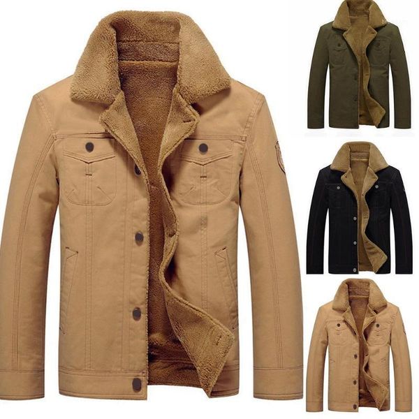 

mens jackets autumn winter casual coats solid color mens jackets stand collar slim suede lamb sportswear bomber1, Black;brown