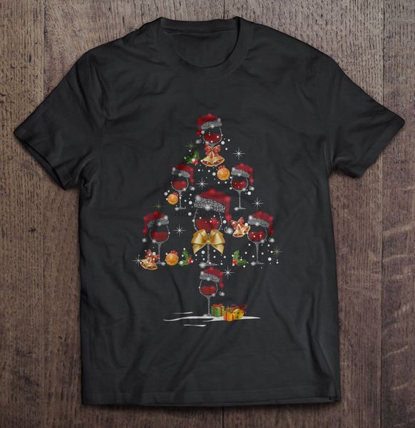 

men t shirt glass wine santa's hat christmas tree women t-shirt sport hooded sweatshirt hoodie