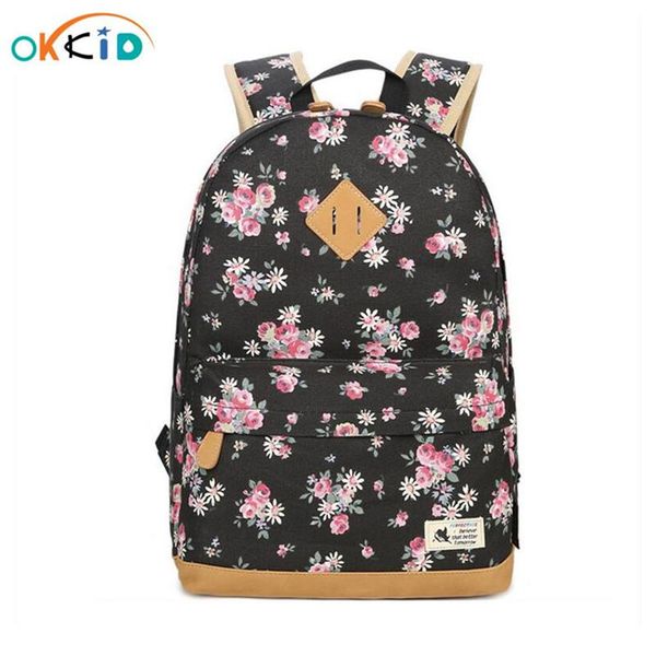 

vintage black floral canvas backpack kids flower lapbag 14 children school bags girls school backpack girl schoolbag bookbag bbyifc
