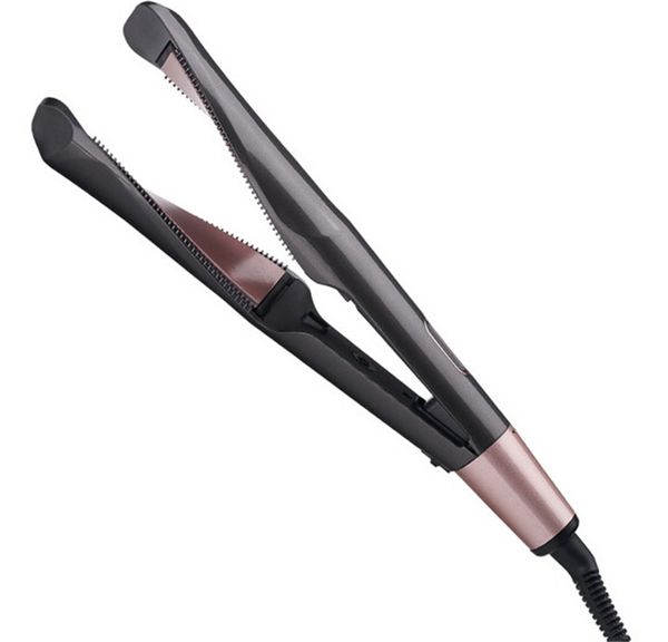 

2 in 1 straighten curl and wave unique twisted plates for easy curling and straightening curl and straight confirdence, Black