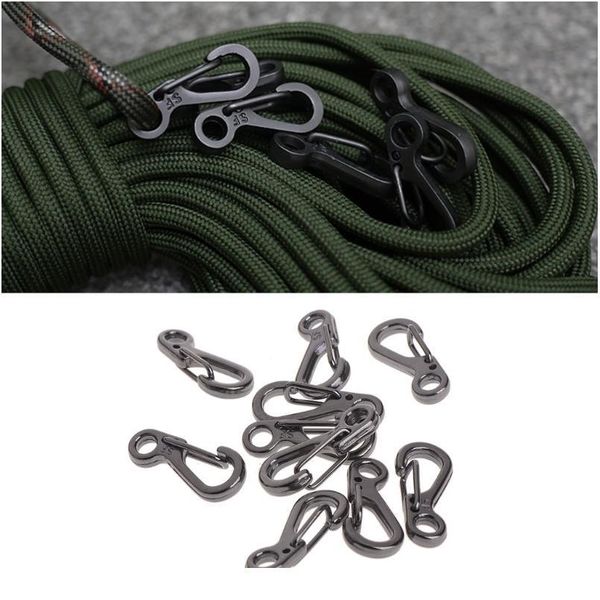 

10pcs mini carabiner key ring survival tactical gear keychain spring hook 10 qylvol