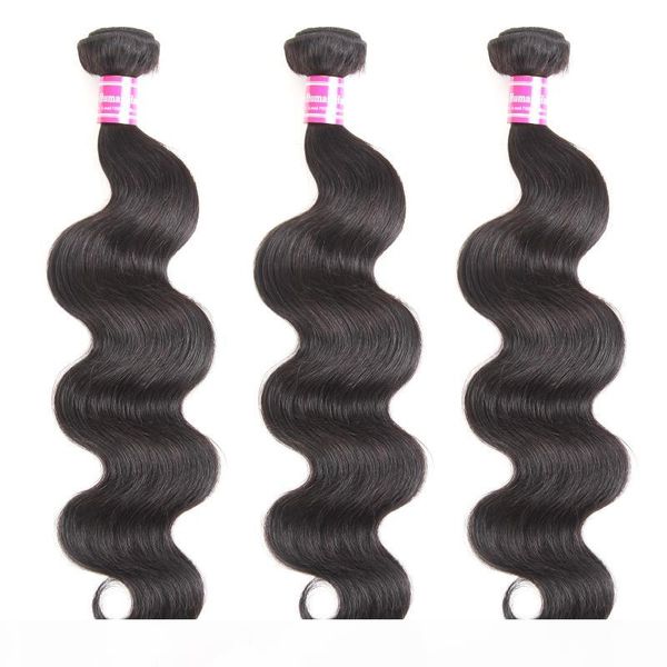 

wewil 100% remy human hair bundles 1piece brazilian body wave hair extensions 8-40 inch peruvian malaysian indian virgin hair weaving, Black