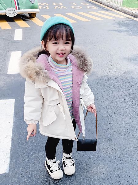 

girl's school overcomes baby's down padded jacket new foreign style winter wear children's coat and cotton, Blue;gray