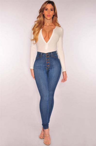 

style explosions large size women's new high waist stretch slim jeans ankle pants lq0121, Blue