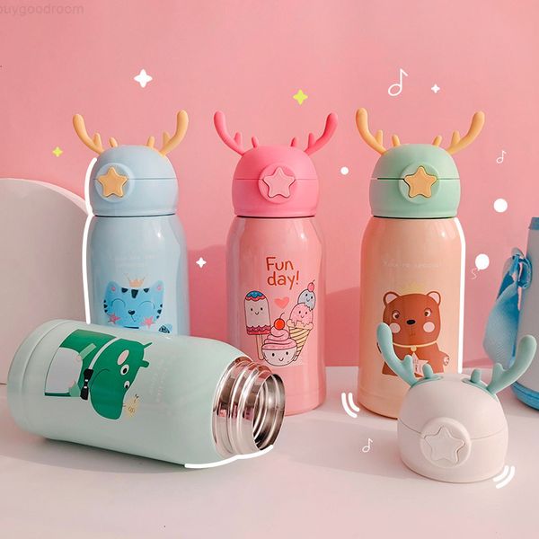 

with dual creative straw children's purpose thermos water cup for girls boys' kindergarten baby primary school students' kett