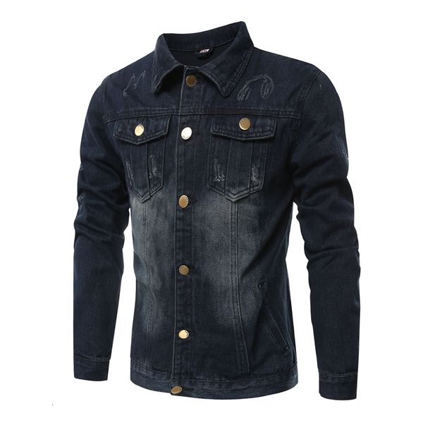 

new mode male windproof street mark black jacket quality denim thin 2vlh, Black;brown