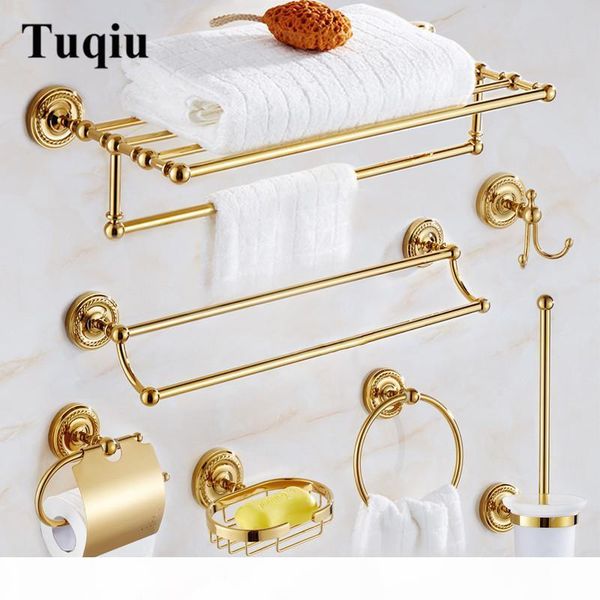 

bathroom accessories set brass gold bath hardware sets towel rackpaper holder toilet brush holdertowel hangerhookstowel ring bbybde mj_bag