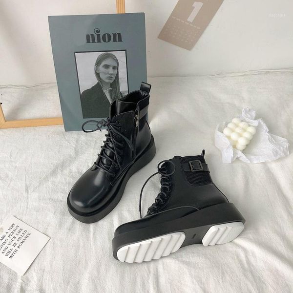 

boots women 2021 autumn / winter side zipper british style thin and slim, small fashionable short fashion1, Black